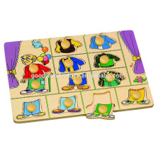 Hochwertige billige Preis Knopf Puzzle hölzerne Spielzeug pädagogischen Puzzle Holz